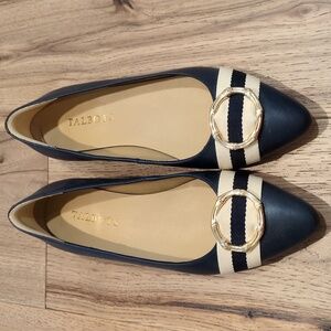 Talbots Edison Pointed Flats Navy 7